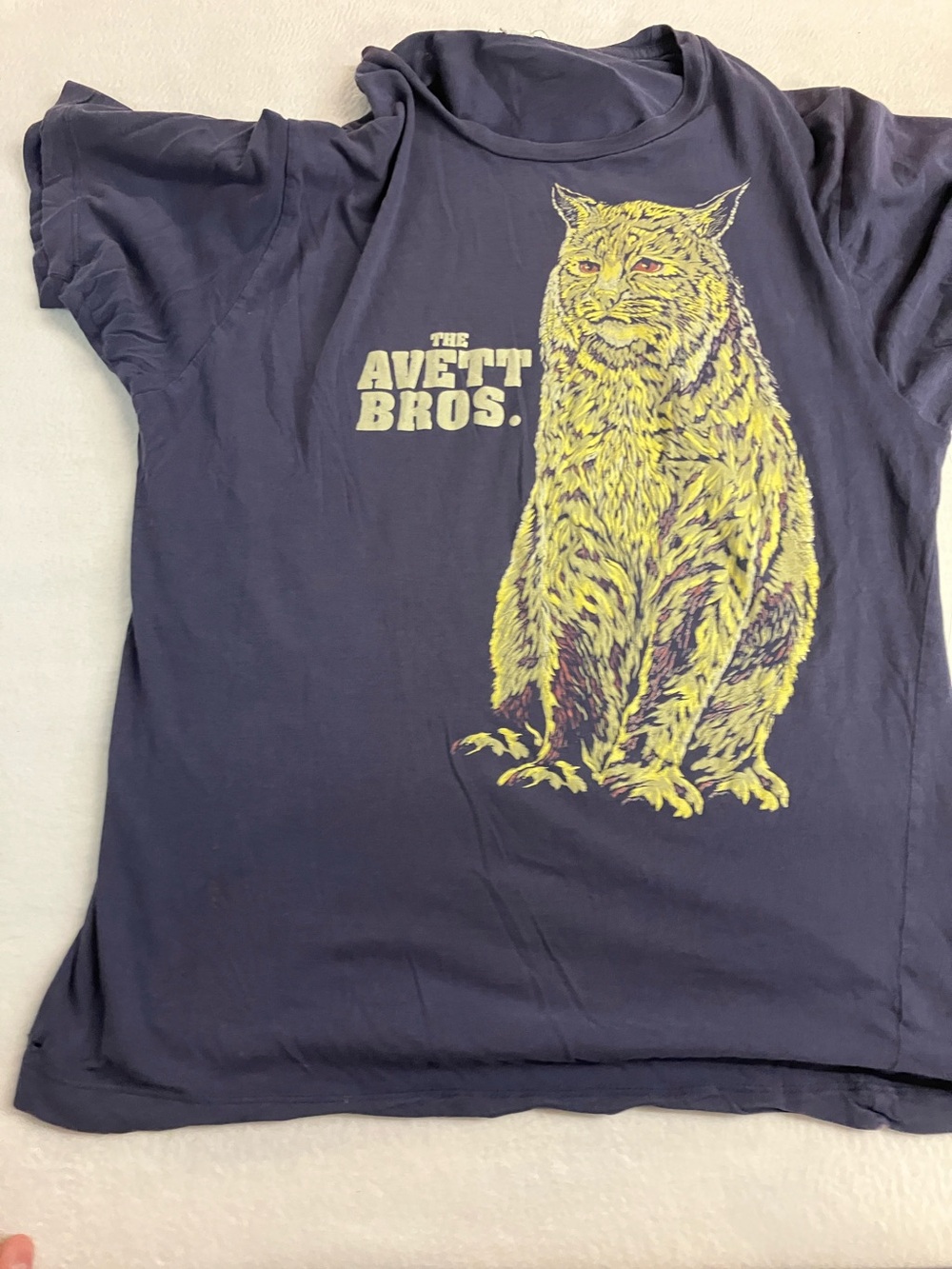 Women’s Navy Short Sleeve Graphic Tee with Yellow Print